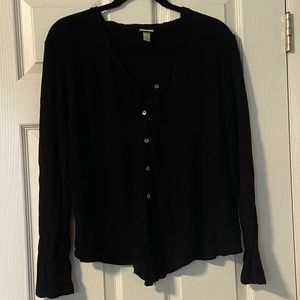 💚Long Sleeve Black Button-up Sweater